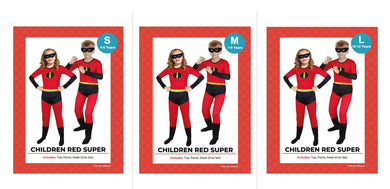 Kids Red Super Costume - L (10-12 Years) - The Base Warehouse