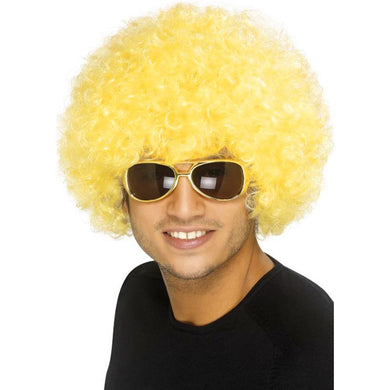 Male Yellow Afro Wig - The Base Warehouse