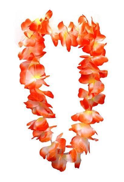 Orange & White Hawaiian Lei - The Base Warehouse