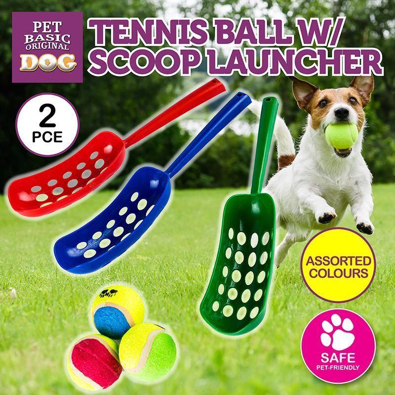 Tennis Ball with Scoop Launcher Dog Toy