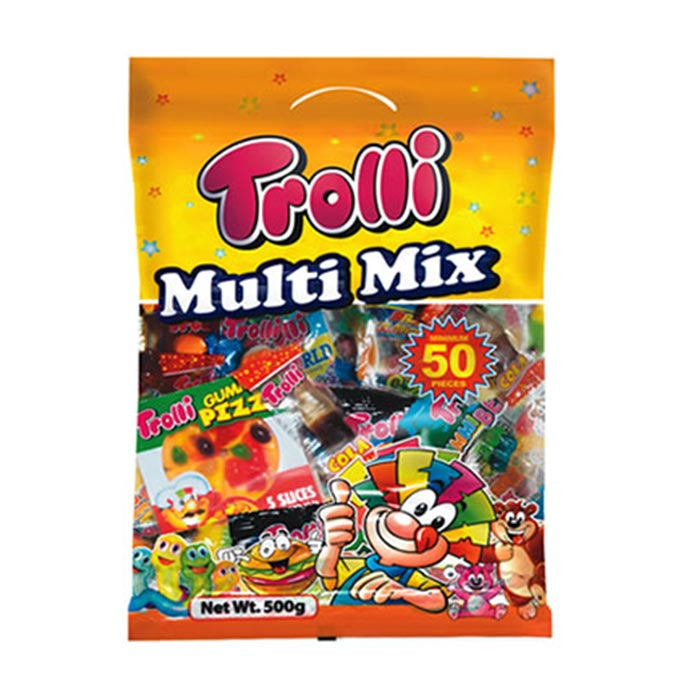 50 Pack Trolli Multi Mix Mini Candy Bags - 500g