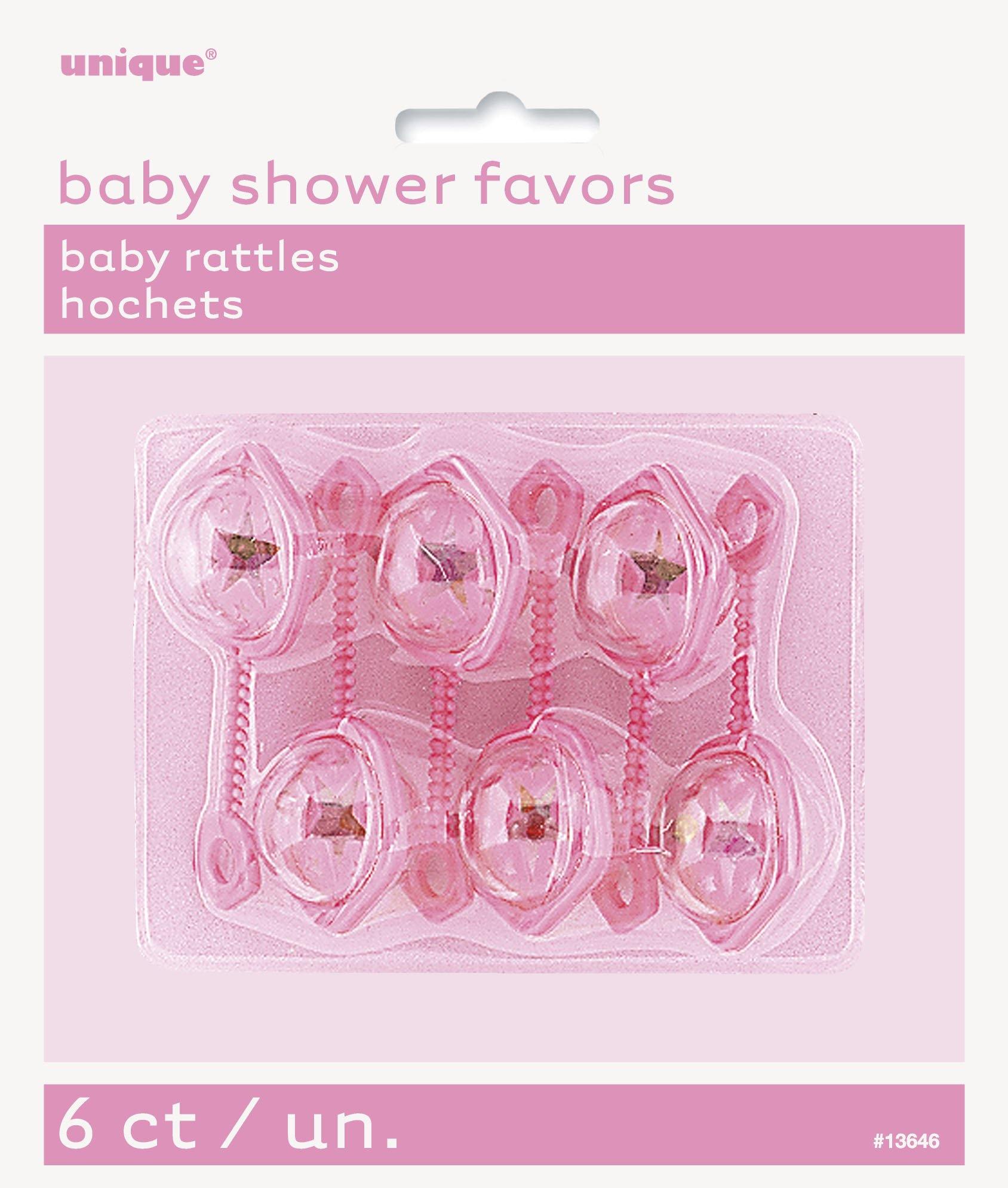 6 Pack Pink Baby Rattles - 6.5cm - The Base Warehouse