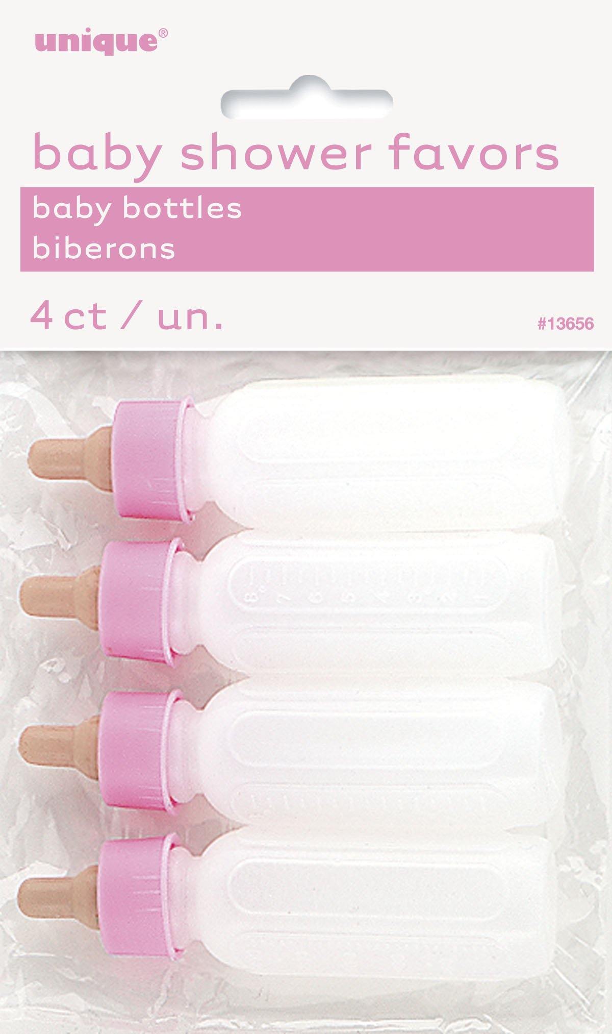 4 Pack Pink Baby Bottles with Top