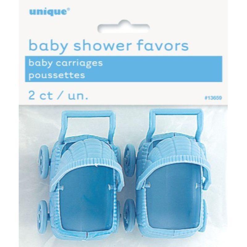 2 Pack Blue Baby Carriages