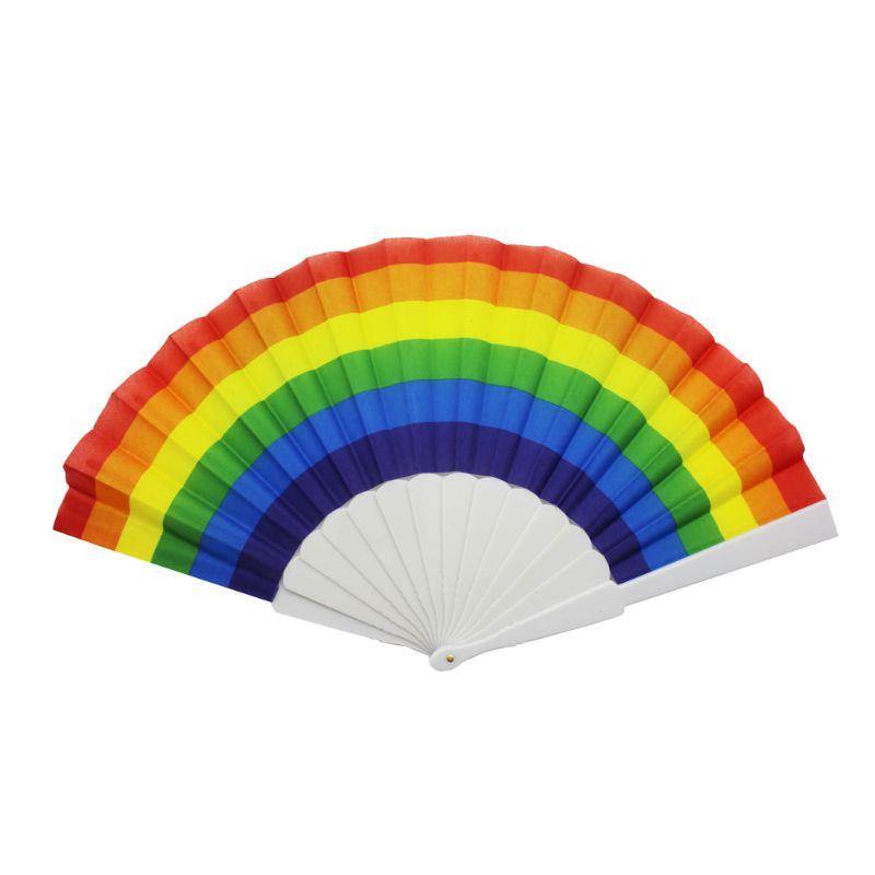 Rainbow Plastic Fabric Fan - The Base Warehouse