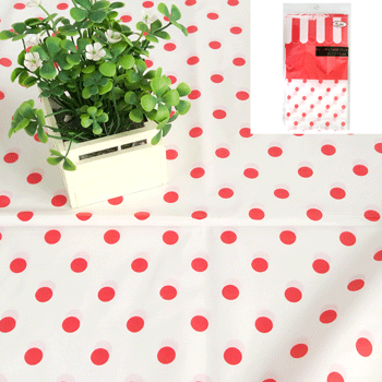 Red Polka Dotty Tablecover - 137cm x 274cm - The Base Warehouse