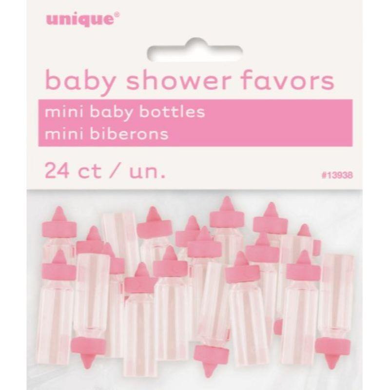 24 Pack Pink Mini Baby Bottles