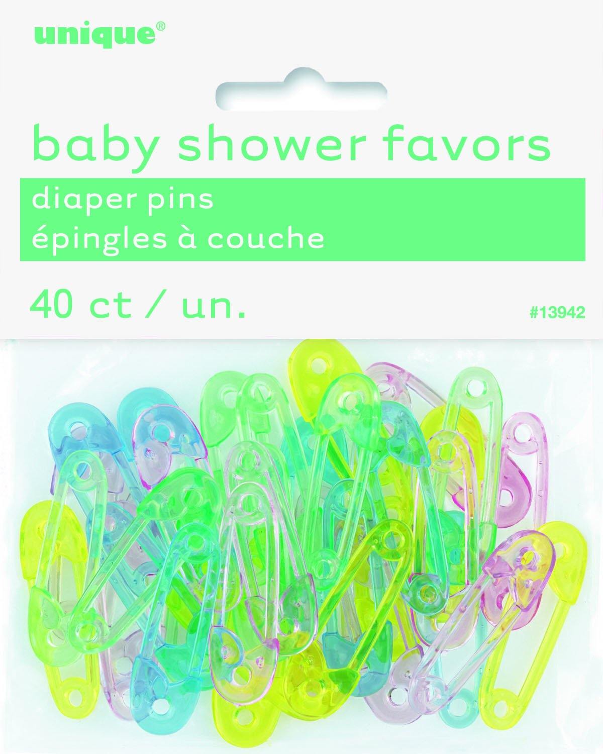 40 Pack Assorted Colours Baby Diaper Pins - The Base Warehouse