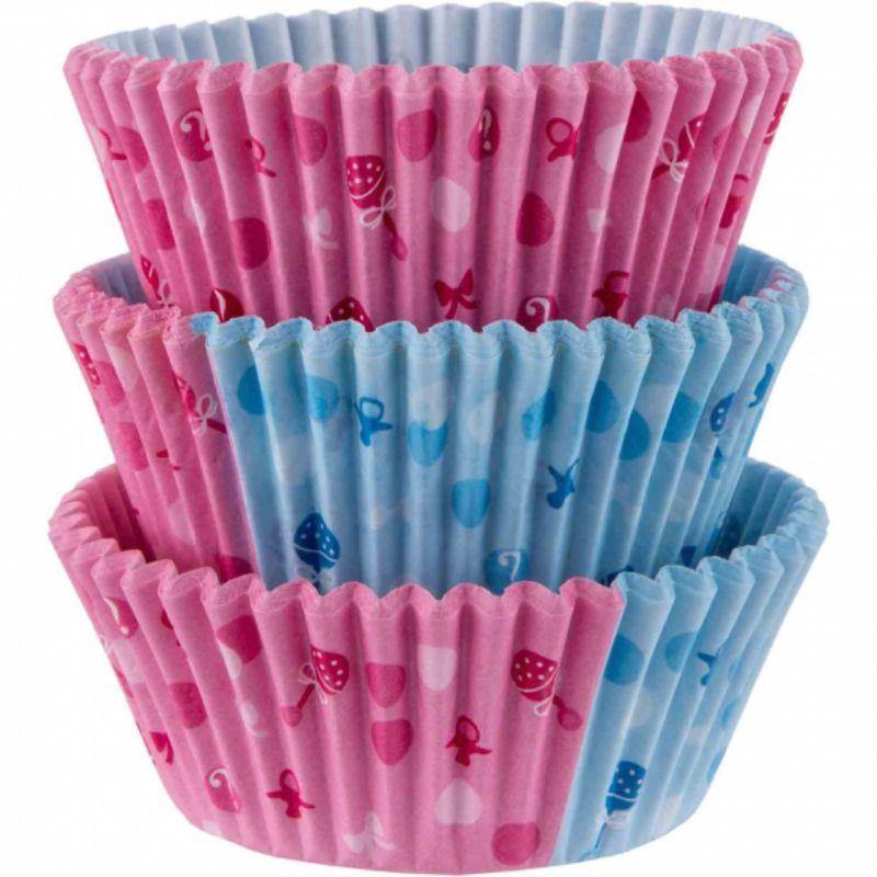 75 Pack Girl or Boy Baking Cups Cupcake Cases - 5cm