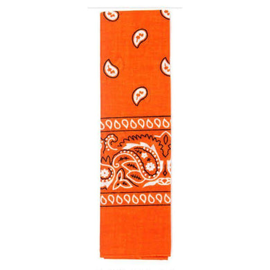 Orange Cotton Paisley Bandana - The Base Warehouse