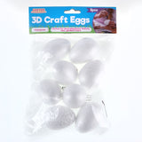 Load image into Gallery viewer, 8 Pack White Polystyrene Plain Eggs - 4cm x 6cm
