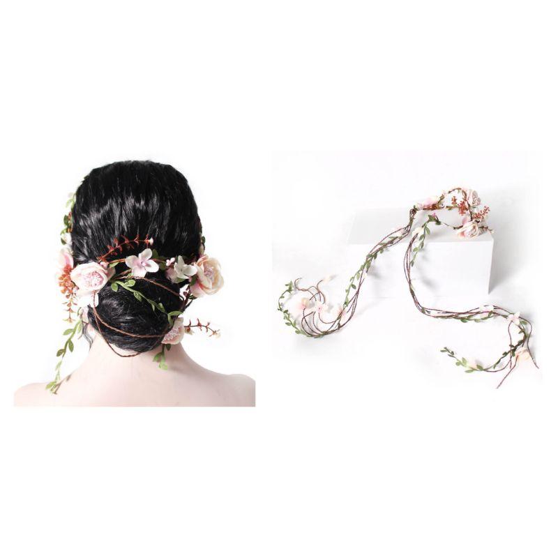 Pink Floral Hair Piece on String