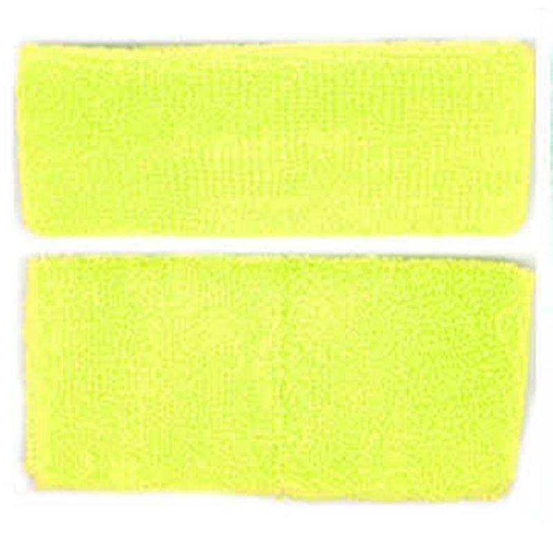 Fluro Yellow Headband & Wristband Set - The Base Warehouse