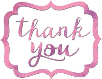 50 Pack New Pink Thank You Stickers - The Base Warehouse