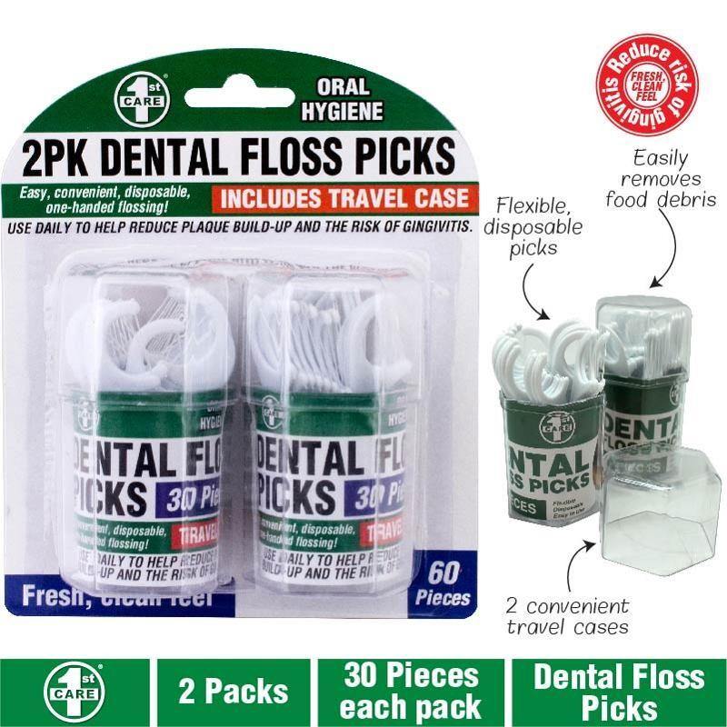 2 Pack Dental Floss Picks - 30 Pieces Each