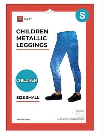 Kids Light Blue Metallic Leggings - Small - The Base Warehouse