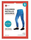 Load image into Gallery viewer, Kids Light Blue Metallic Leggings - Small - The Base Warehouse
