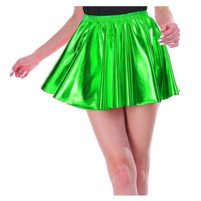 Womens Green Metallic Skirt - Small - The Base Warehouse