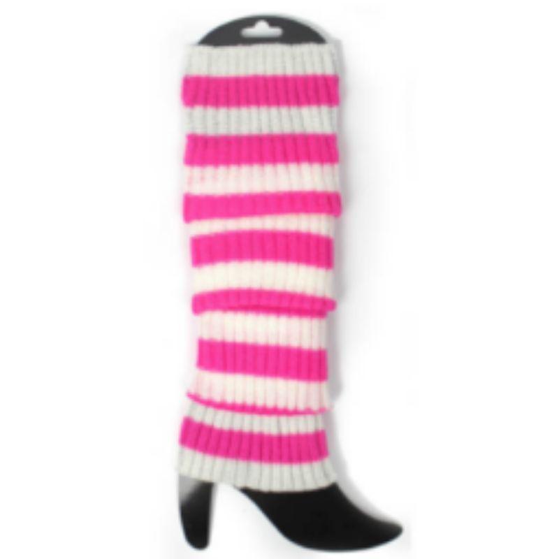 Pink & White Stripes Leg Warmer