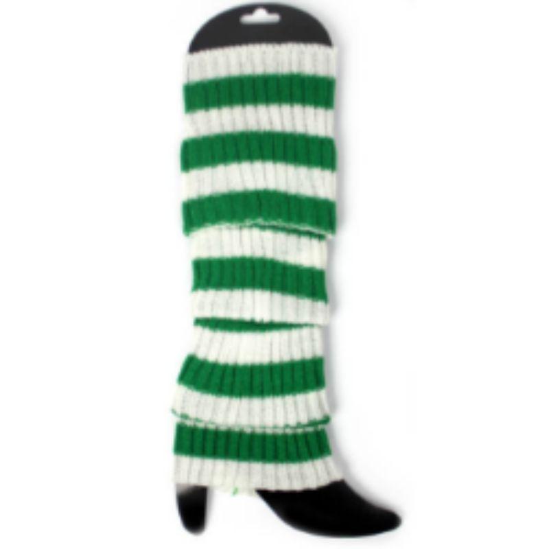 Green & White Stripes Leg Warmer