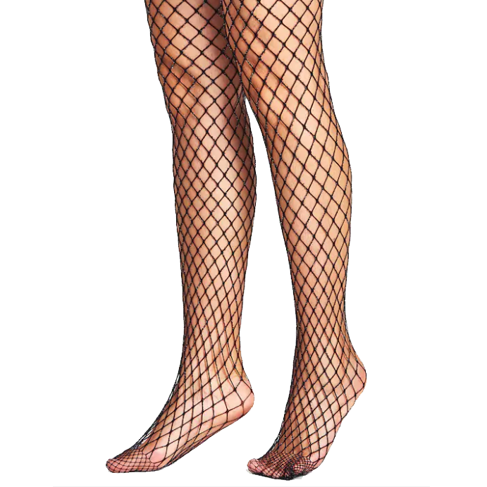 Black Wide Fishnet Pantyhose - The Base Warehouse