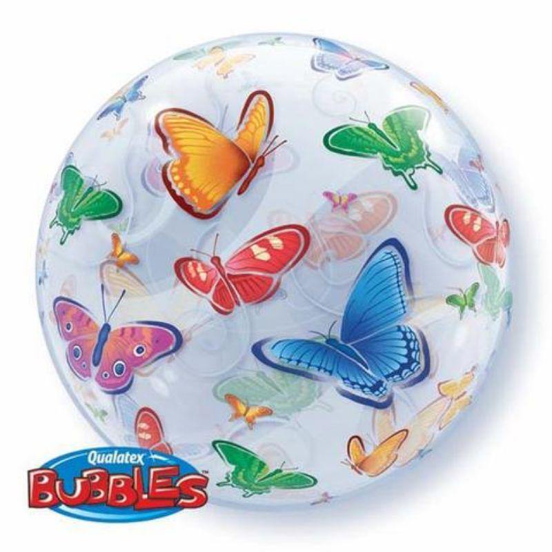 Butterflies Bubble Balloon - 55cm - The Base Warehouse