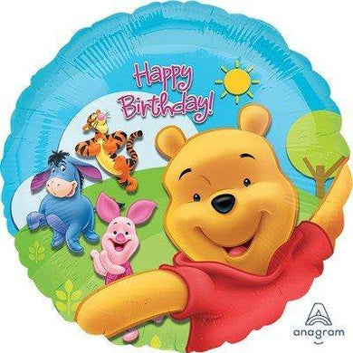Pooh & Friends Sunny HBD Round Foil Balloon - 45cm - The Base Warehouse