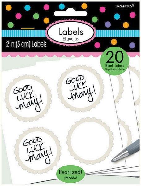 20 Pack Scalloped White Labels - The Base Warehouse