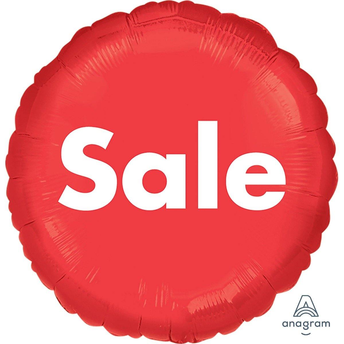 Red POP Sale Round Foil Balloon - 45cm - The Base Warehouse
