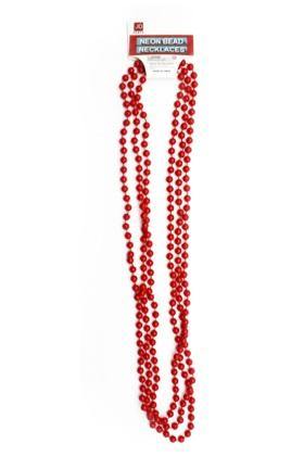 3 Pack Red Neon Beaded Necklace - The Base Warehouse
