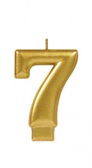 Candle Numeral Met Gold 7 - The Base Warehouse