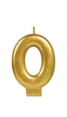 Gold Metallic Numeral 0 Candle - The Base Warehouse
