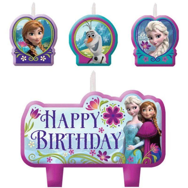 4 Pack Frozen Birthday Candle Set