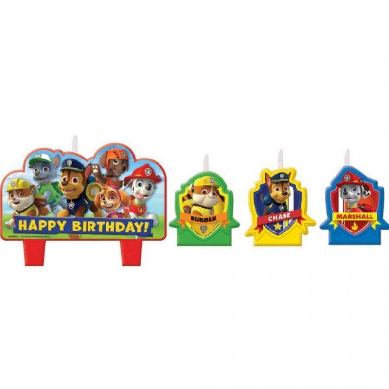 4 Pack Paw Patrol Birthday Candle Set - The Base Warehouse