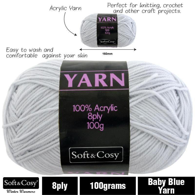 Baby Blue Acrylic Yarn - 100g - The Base Warehouse