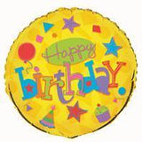Load image into Gallery viewer, Happy Birthday Fun Round Foil Balloon - 45cm - The Base Warehouse
