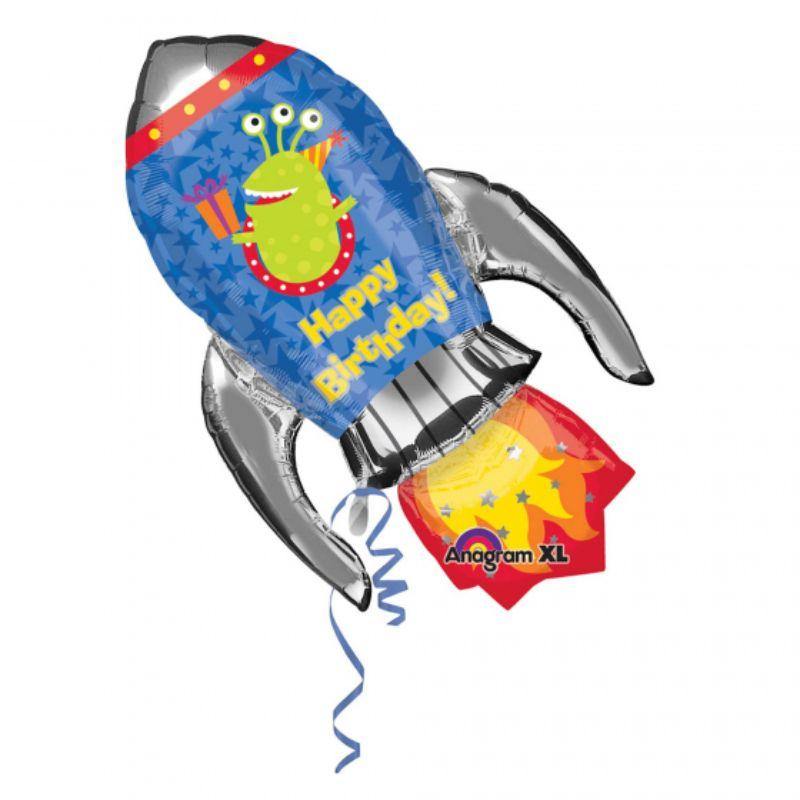 Happy Birthday Rocket - 94cm x 56cm - The Base Warehouse