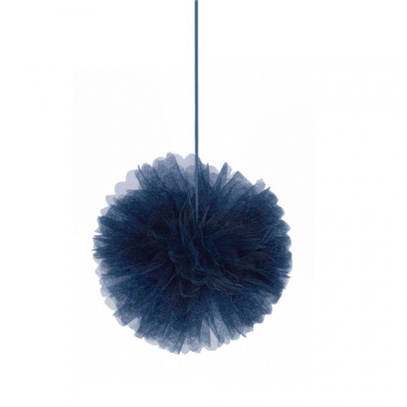 3 Pack Navy Bride Deluxe Fluffy Tulle Hanging Decorations - 30cm - The Base Warehouse
