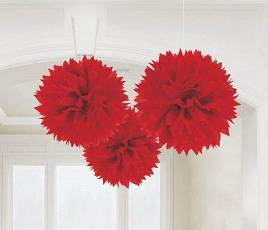 3 Pack Apple Red Tissue Hanging Decorations - The Base Warehouse