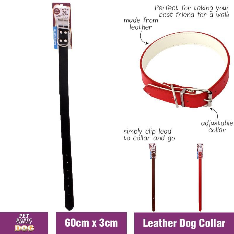 Leather Dog Collar - 60cm x 3cm