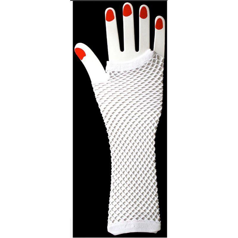 White Long Fishnet Glove - The Base Warehouse