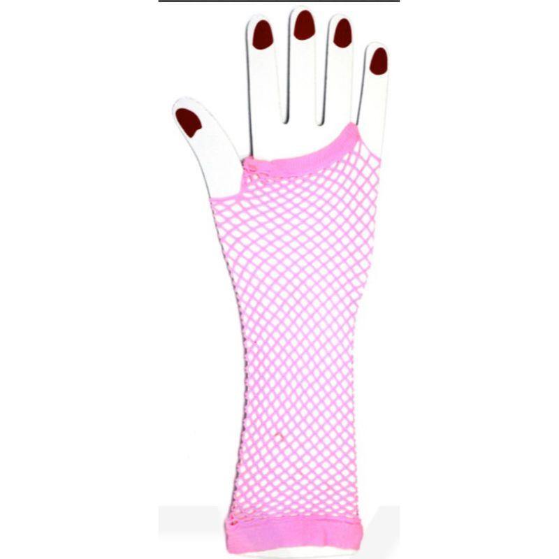 Pink Long Fishnet Glove
