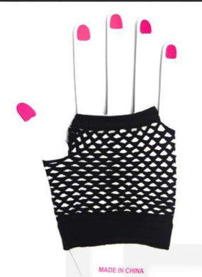 Adults Black Short Fishnet Glove - The Base Warehouse