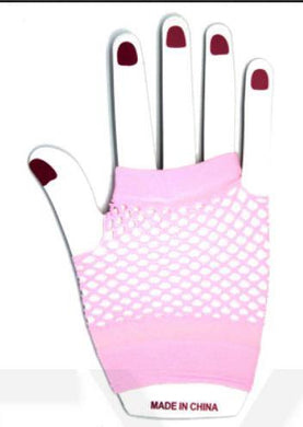 Adults Pink Short Fishnet Glove - The Base Warehouse