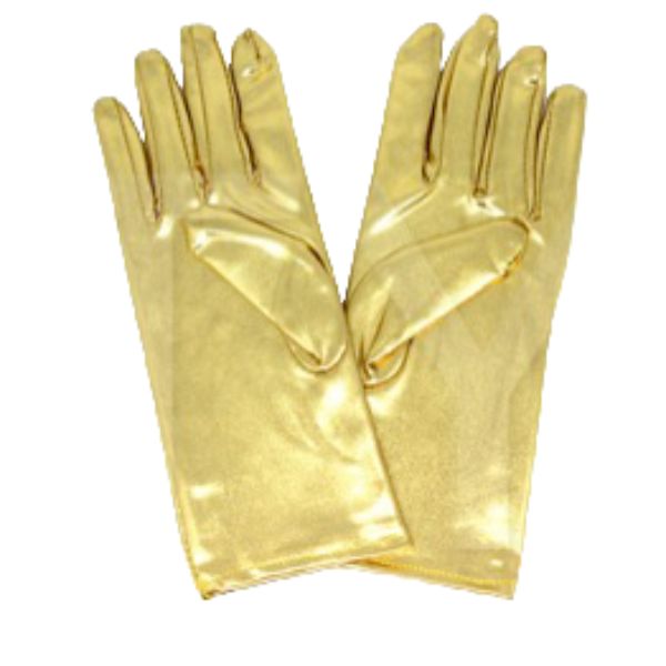 Gold Metallic Short Gloves