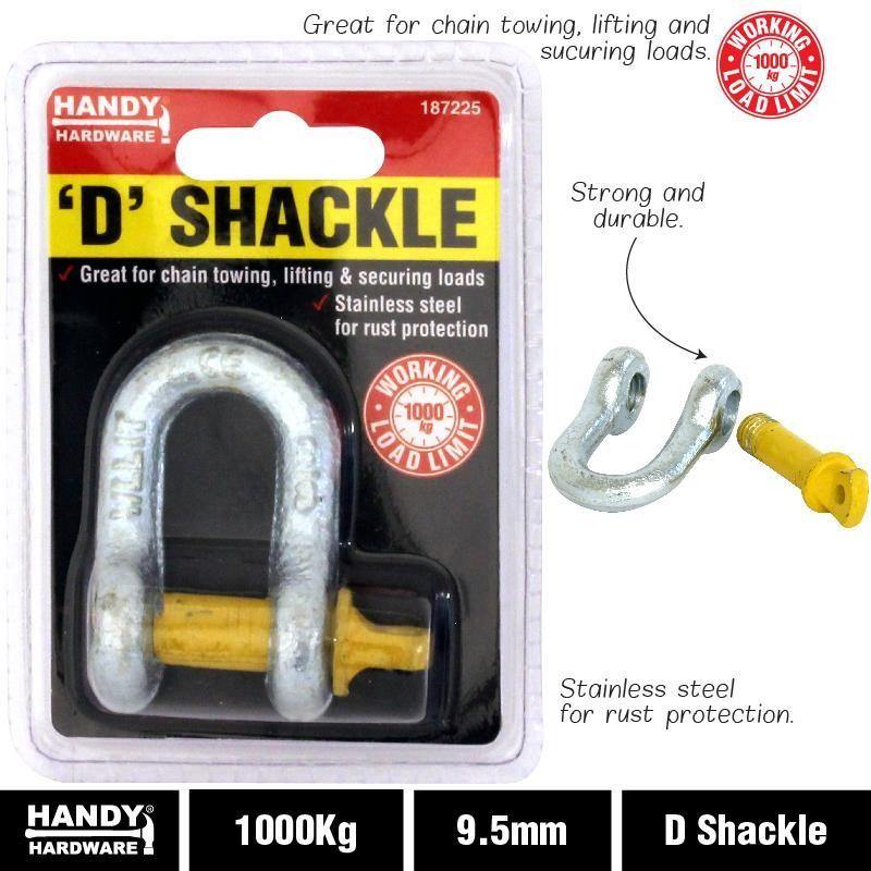 1000kg Load Rating D Shackle - 9.5mm - The Base Warehouse