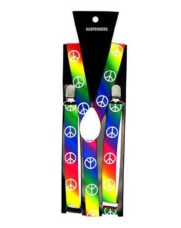 Rainbow Suspender with Peace Sign - The Base Warehouse