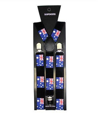 Black Suspender with Australian Flags - The Base Warehouse