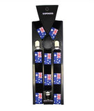 Load image into Gallery viewer, Black Suspender with Australian Flags - The Base Warehouse
