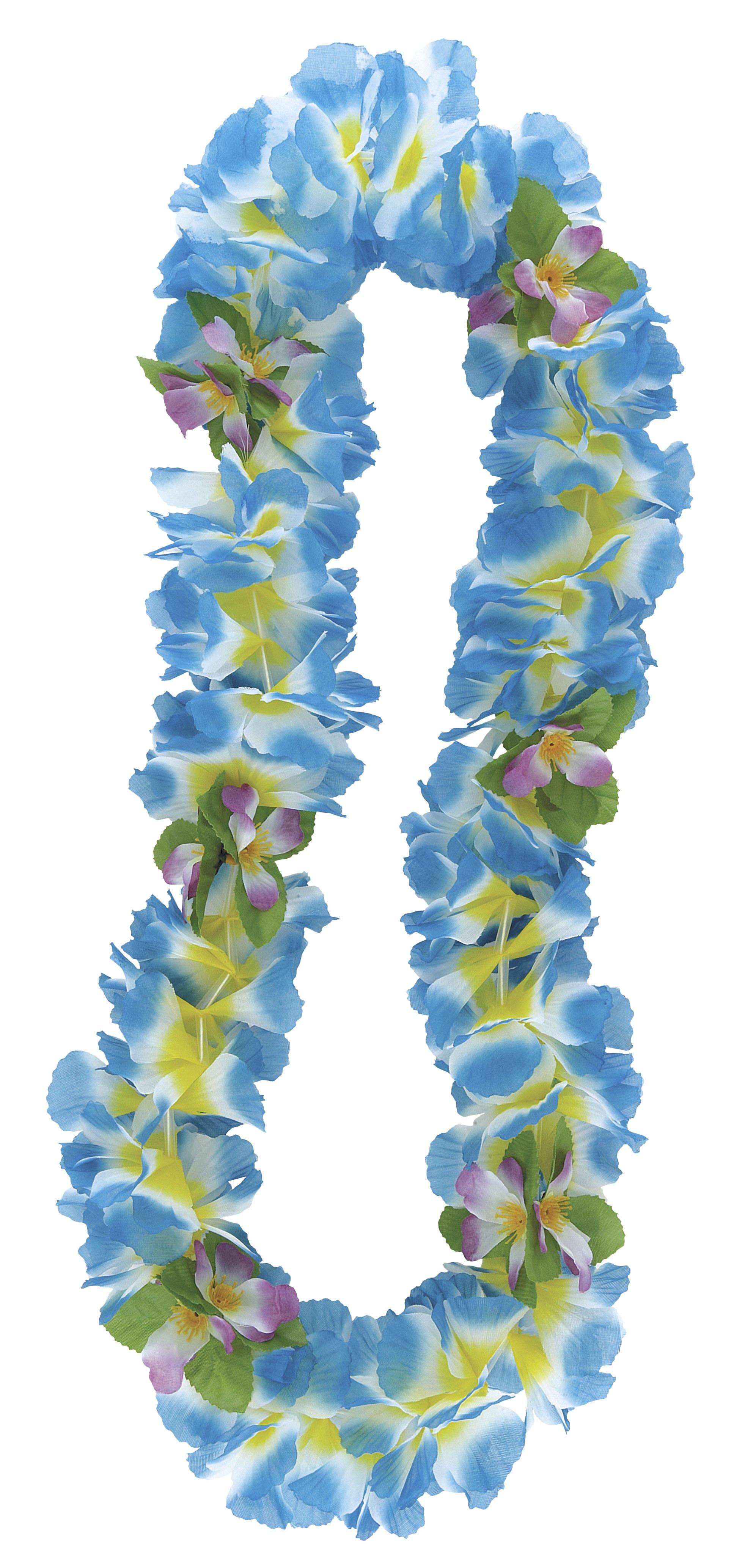 Blue & Yellow Luau Fancy Orchid Lei - 106cm - The Base Warehouse